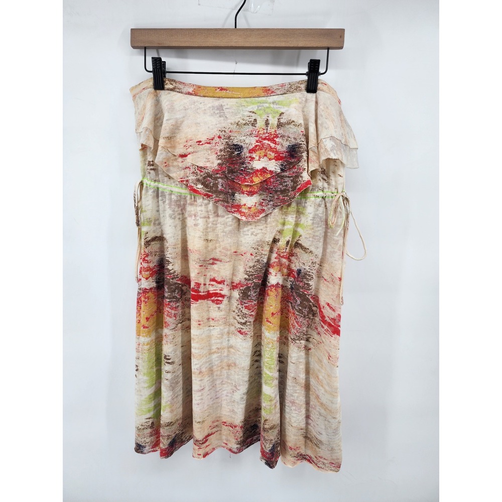Y2K Hurley Strapless Ruffle Abstract Print Mini Dress Small Surf Beach Summer